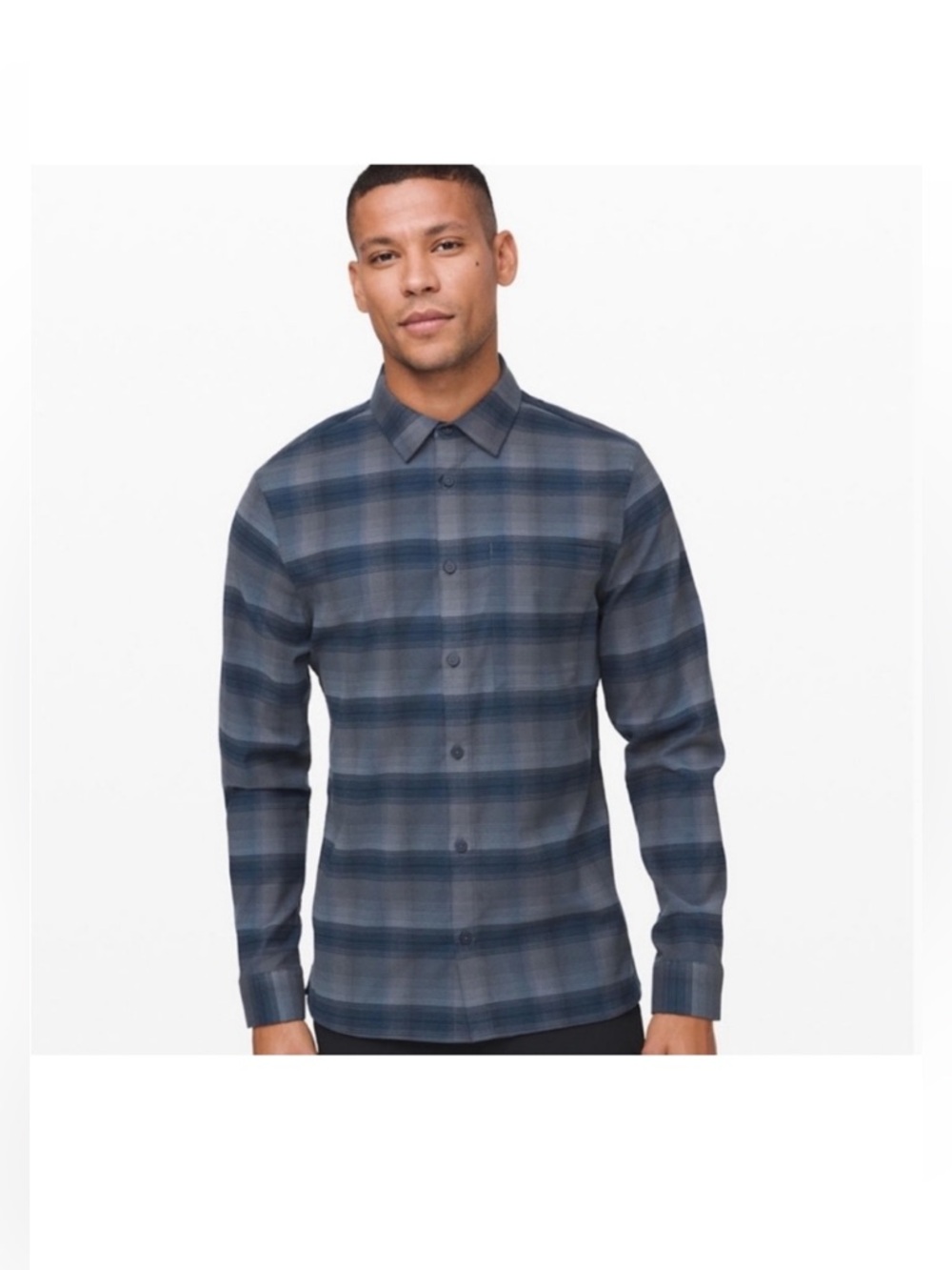 Lululemon Masons Peak Flannel Shirt – Men’s Medium – Blue Gray